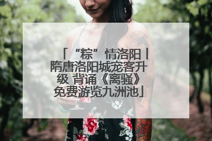 “粽”情洛阳丨隋唐洛阳城宠客升级 背诵《离骚》免费游览九洲池
