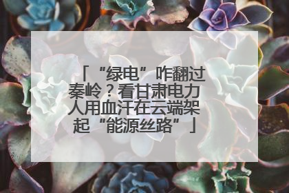 “绿电”咋翻过秦岭？看甘肃电力人用血汗在云端架起“能源丝路”