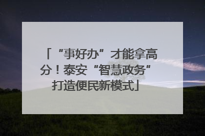 “事好办”才能拿高分！泰安“智慧政务”打造便民新模式