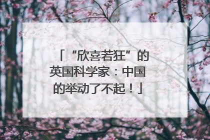 “欣喜若狂”的英国科学家：中国的举动了不起！