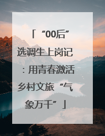 “00后”选调生上岗记：用青春激活乡村文旅“气象万千”
