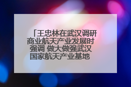 王忠林在武汉调研商业航天产业发展时强调 做大做强武汉国家航天产业基地 打造具有全国影响力的“中国星谷”