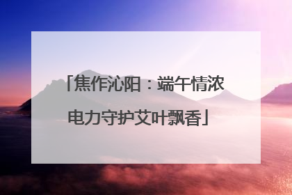 焦作沁阳：端午情浓 电力守护艾叶飘香
