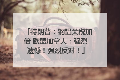 特朗普：钢铝关税加倍 欧盟加拿大：强烈遗憾！强烈反对！