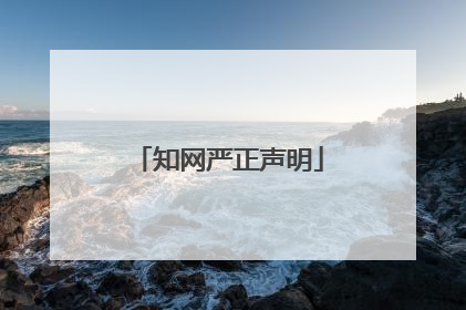 知网严正声明