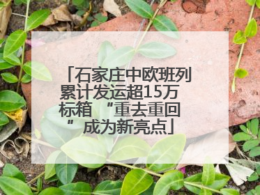 石家庄中欧班列累计发运超15万标箱 “重去重回”成为新亮点