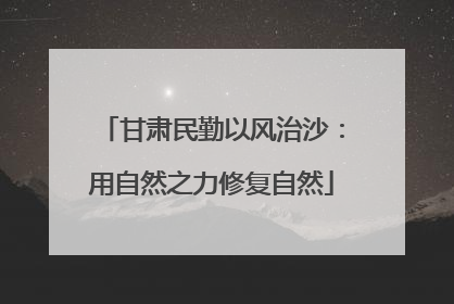 甘肃民勤以风治沙：用自然之力修复自然