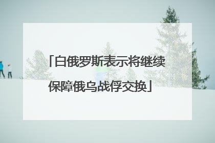 白俄罗斯表示将继续保障俄乌战俘交换