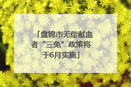 盘锦市无偿献血者“三免”政策将于6月实施