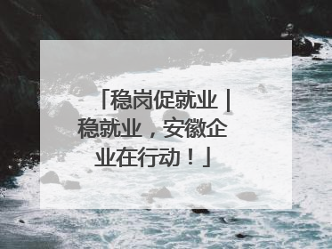 稳岗促就业｜稳就业，安徽企业在行动！