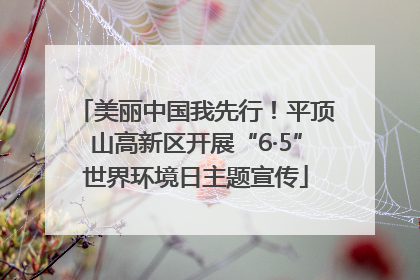 美丽中国我先行！平顶山高新区开展“6·5”世界环境日主题宣传