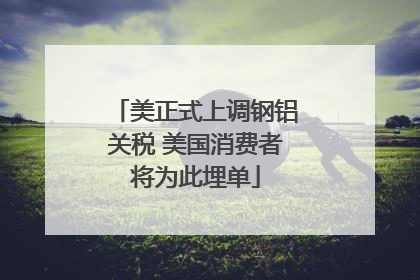 美正式上调钢铝关税 美国消费者将为此埋单