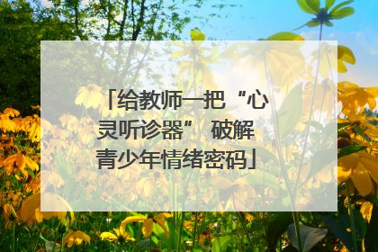 给教师一把“心灵听诊器” 破解青少年情绪密码