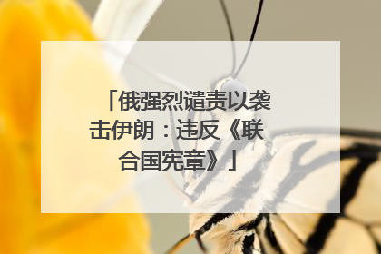 俄强烈谴责以袭击伊朗：违反《联合国宪章》