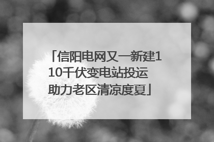 信阳电网又一新建110千伏变电站投运 助力老区清凉度夏