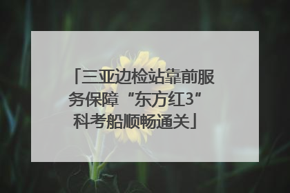 三亚边检站靠前服务保障“东方红3”科考船顺畅通关