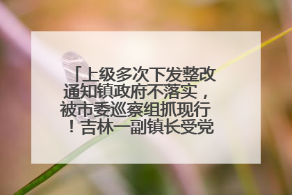 上级多次下发整改通知镇政府不落实，被市委巡察组抓现行！吉林一副镇长受党内警告处分