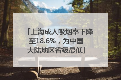 上海成人吸烟率下降至18.6%，为中国大陆地区省级最低