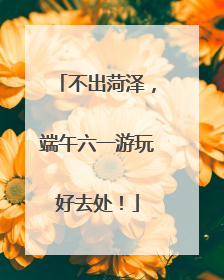 不出菏泽，端午六一游玩好去处！