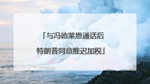 与冯德莱恩通话后 特朗普同意推迟加税