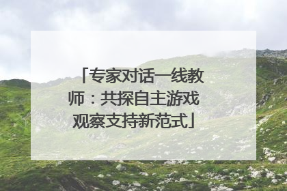 专家对话一线教师：共探自主游戏观察支持新范式