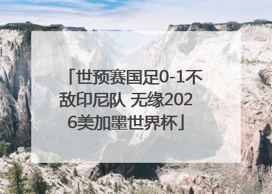 世预赛国足0-1不敌印尼队 无缘2026美加墨世界杯