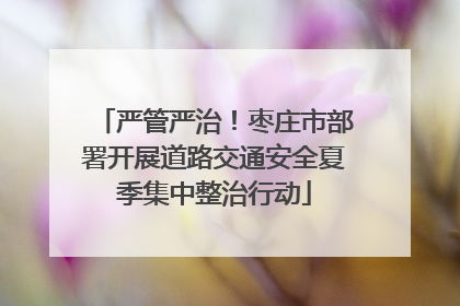 严管严治！枣庄市部署开展道路交通安全夏季集中整治行动