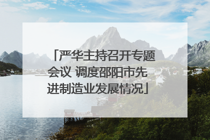 严华主持召开专题会议 调度邵阳市先进制造业发展情况