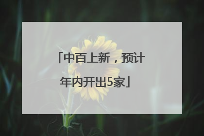 中百上新，预计年内开出5家