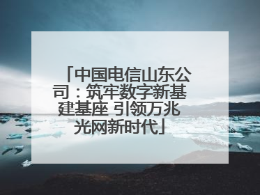 中国电信山东公司：筑牢数字新基建基座 引领万兆光网新时代