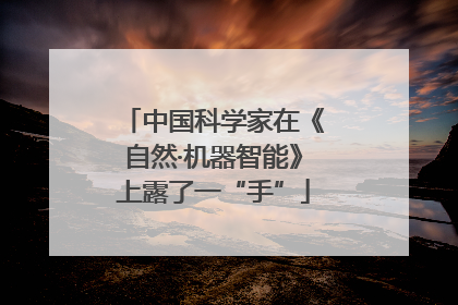 中国科学家在《自然·机器智能》上露了一“手”