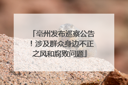 亳州发布巡察公告！涉及群众身边不正之风和腐败问题