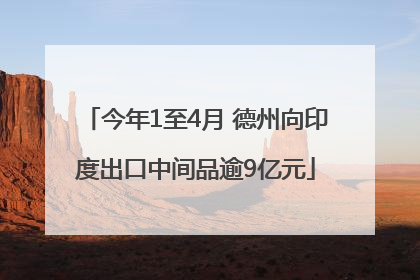 今年1至4月 德州向印度出口中间品逾9亿元