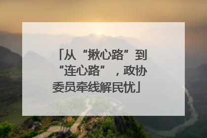 从“揪心路”到“连心路”，政协委员牵线解民忧