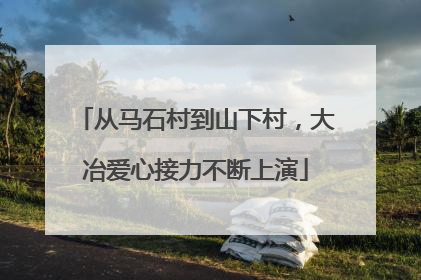 从马石村到山下村，大冶爱心接力不断上演