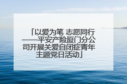 以爱为笔 志愿同行——平安产险厦门分公司开展关爱自闭症青年主题党日活动