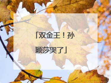 双金王！孙颖莎哭了