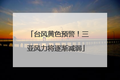 台风黄色预警！三亚风力将逐渐减弱
