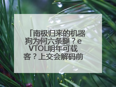 南极归来的机器狗为何六条腿？eVTOL明年可载客？上交会解码前沿技术创新