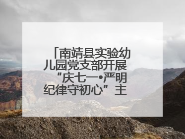 南靖县实验幼儿园党支部开展“庆七一•严明纪律守初心”主题党日活动