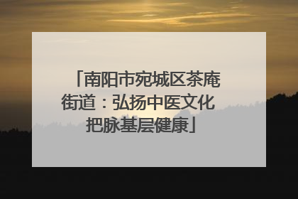 南阳市宛城区茶庵街道：弘扬中医文化 把脉基层健康