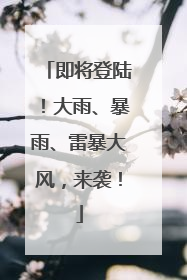 即将登陆！大雨、暴雨、雷暴大风，来袭！