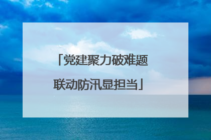党建聚力破难题 联动防汛显担当
