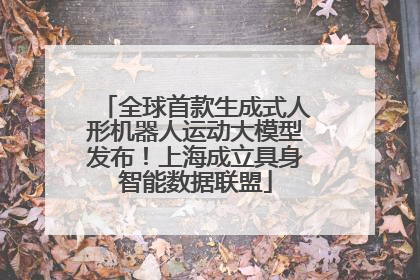 全球首款生成式人形机器人运动大模型发布！上海成立具身智能数据联盟