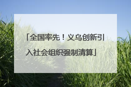 全国率先！义乌创新引入社会组织强制清算