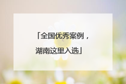 全国优秀案例，湖南这里入选