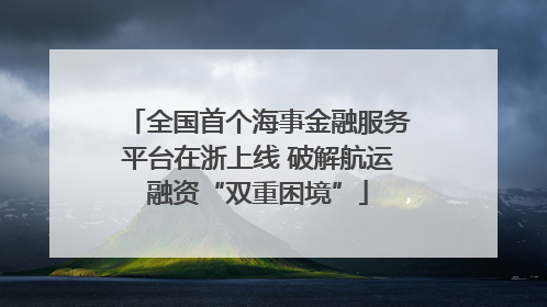 全国首个海事金融服务平台在浙上线 破解航运融资“双重困境”