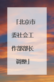 北京市委社会工作部部长调整