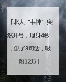北大“韦神”突然开号，现身4秒，说了3句话，吸粉12万