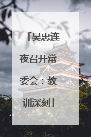 吴忠连夜召开常委会：教训深刻
